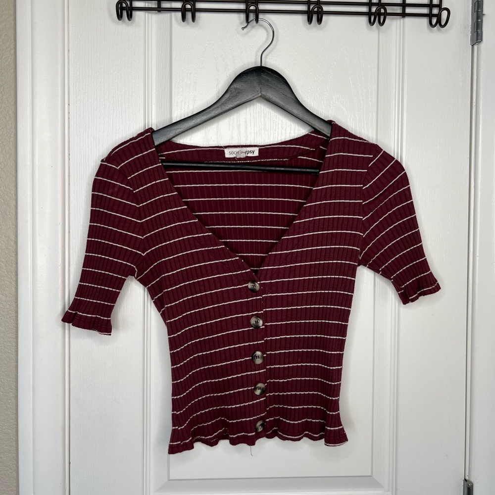 Zumiez Social Gypsy 3 Quarter Sleeve Top Medium